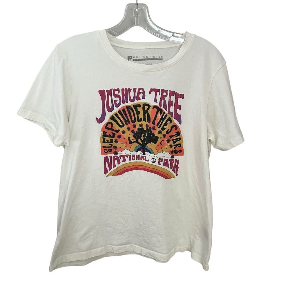 Joshua Tee Boyfriend Tee T-shirt Prince Peter Graphic Tee Womens XL USA
